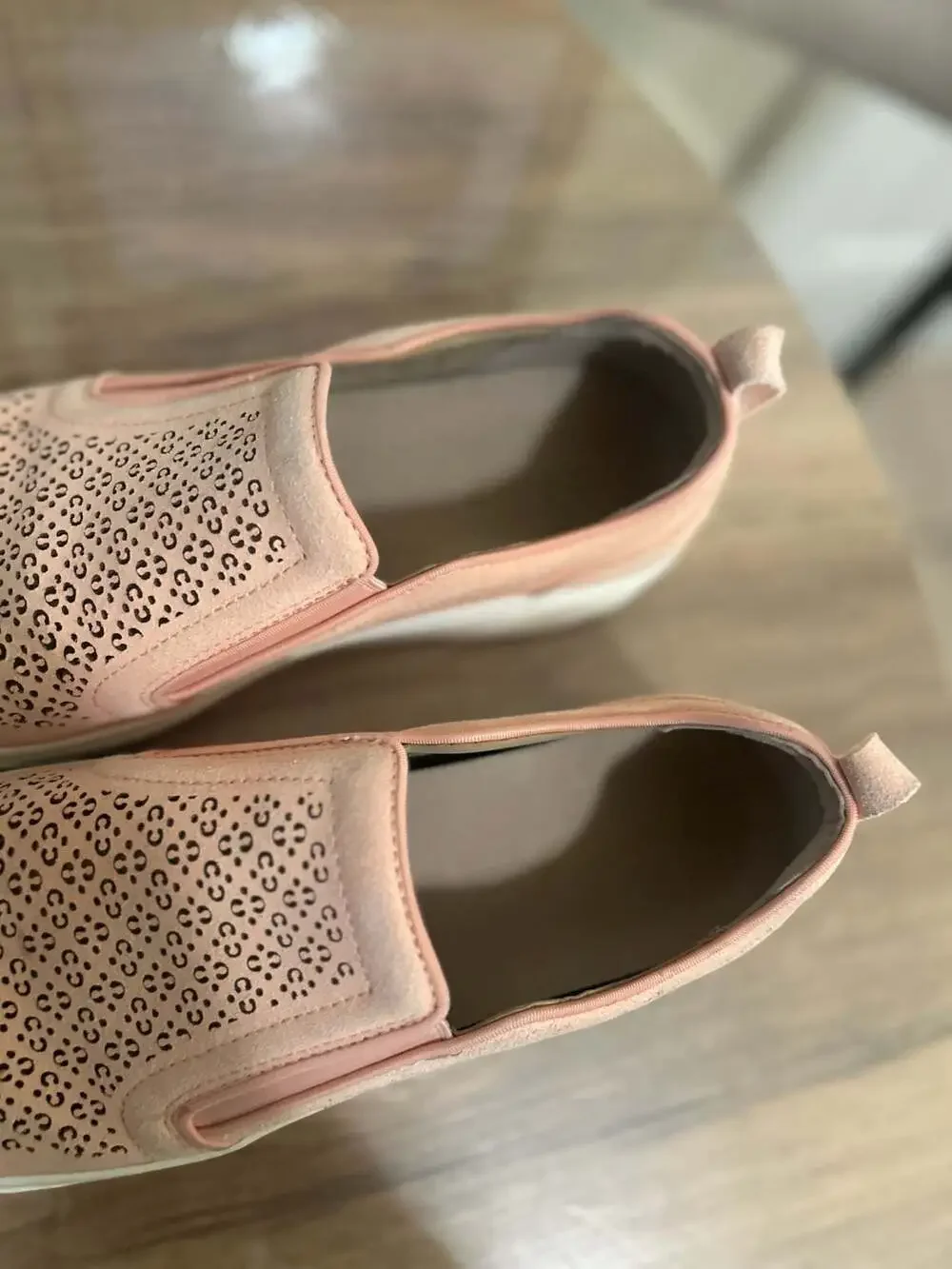 Vionic Kimmie Perf Suede Slip-On Sneakers in Rose